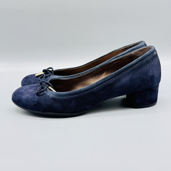 AGL Attilio Giusti Leombruni Shoes Womens 39 US 9 Blue Suede Block Heels Italy - Picture 5 of 11